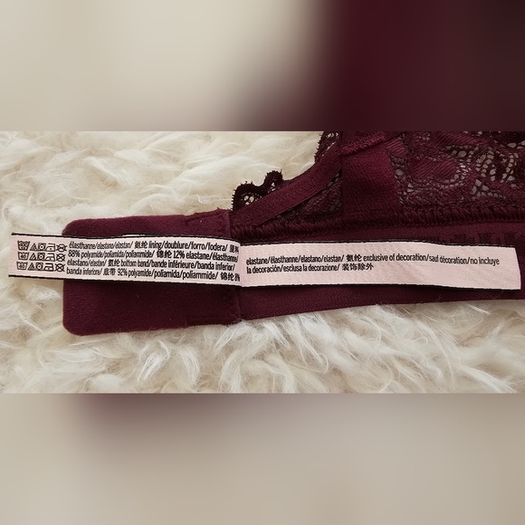 Victoria Secret Wine Red Lace Bralette Size Small - Picture 11 of 11
